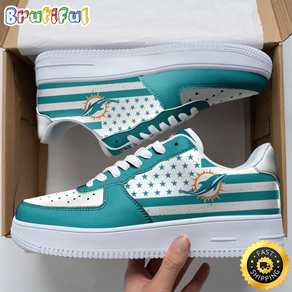 Sportswearmerch Miami Dolphins NFL Air Low-Top Sneakers Shoes For Men And Women