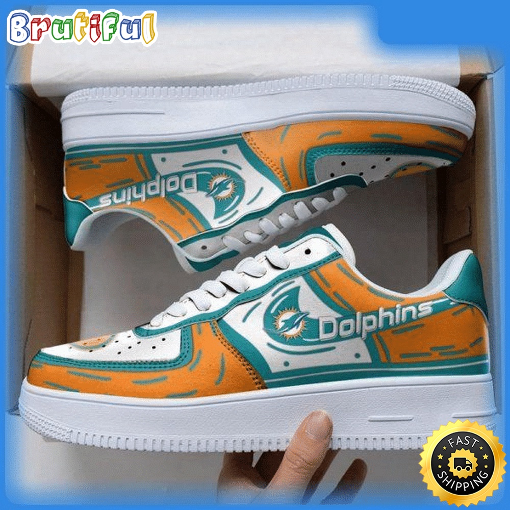 Sportswearmerch Miami Dolphins NFL Air Low-Top Sneakers Shoes For Men And Women