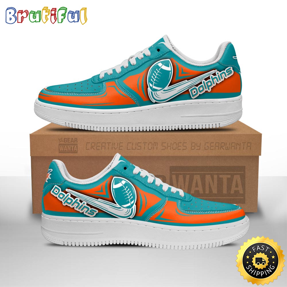 Sportswearmerch Miami Dolphins NFL Air Low-Top Sneakers Shoes For Men And Women
