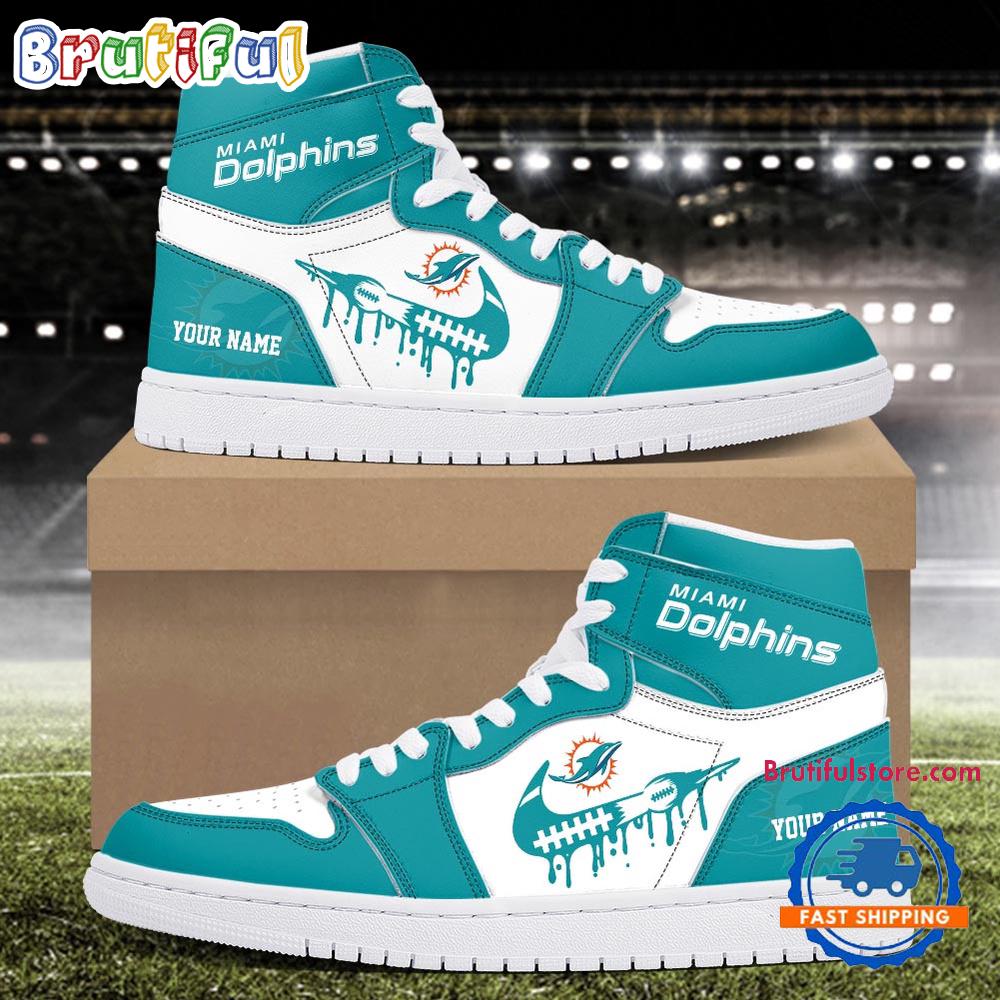 Sportswearmerch Miami Dolphins NFL AJ1 High Sneakers Shoes For Men And Women