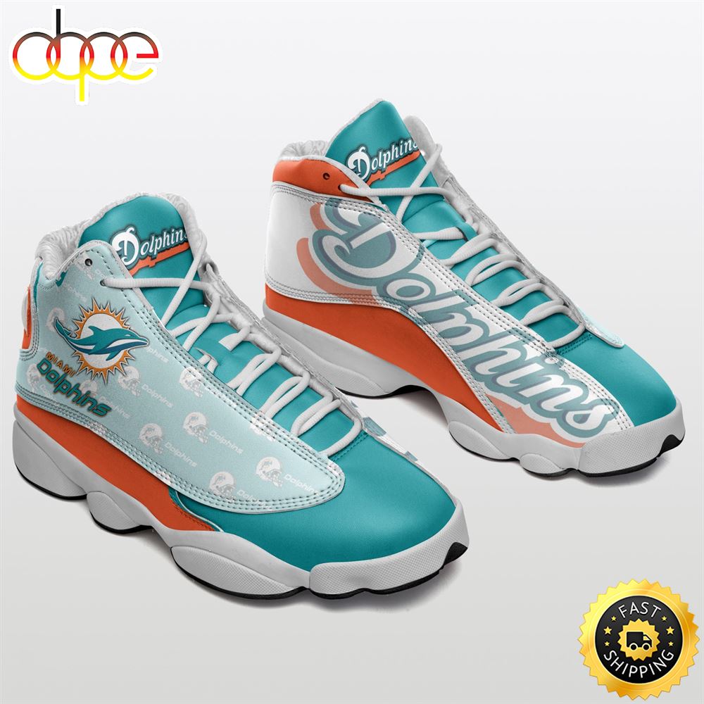 Sportswearmerch Miami Dolphins NFL AJ13 Sneakers Shoes For Men And Women