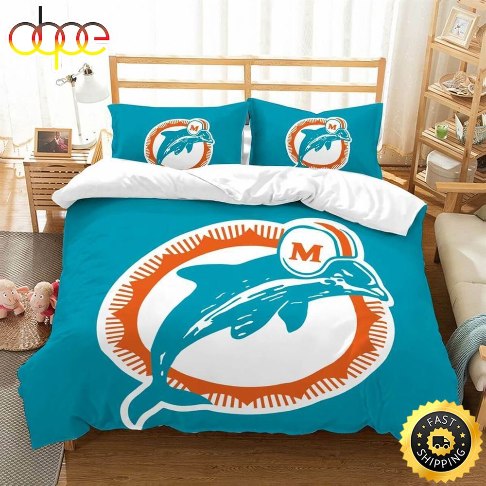 Sportswearmerch Miami Dolphins NFL Bedding Set V1 For Fan
