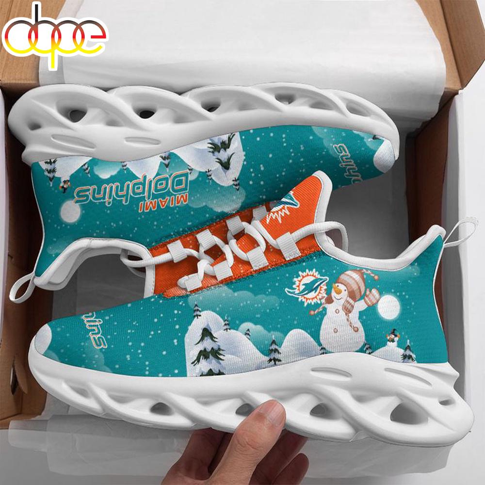 Sportswearmerch Miami Dolphins NFL Christmas Snowman Max Soul Shoes Sneakers For Men And Women