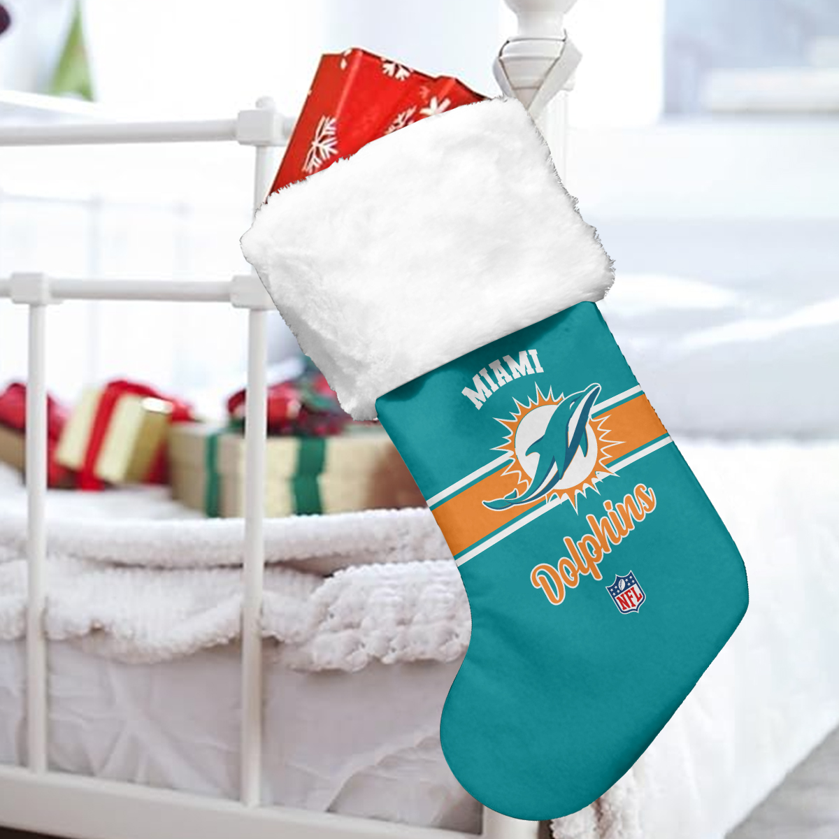 Sportswearmerch Miami Dolphins NFL Christmas Socks For Fan