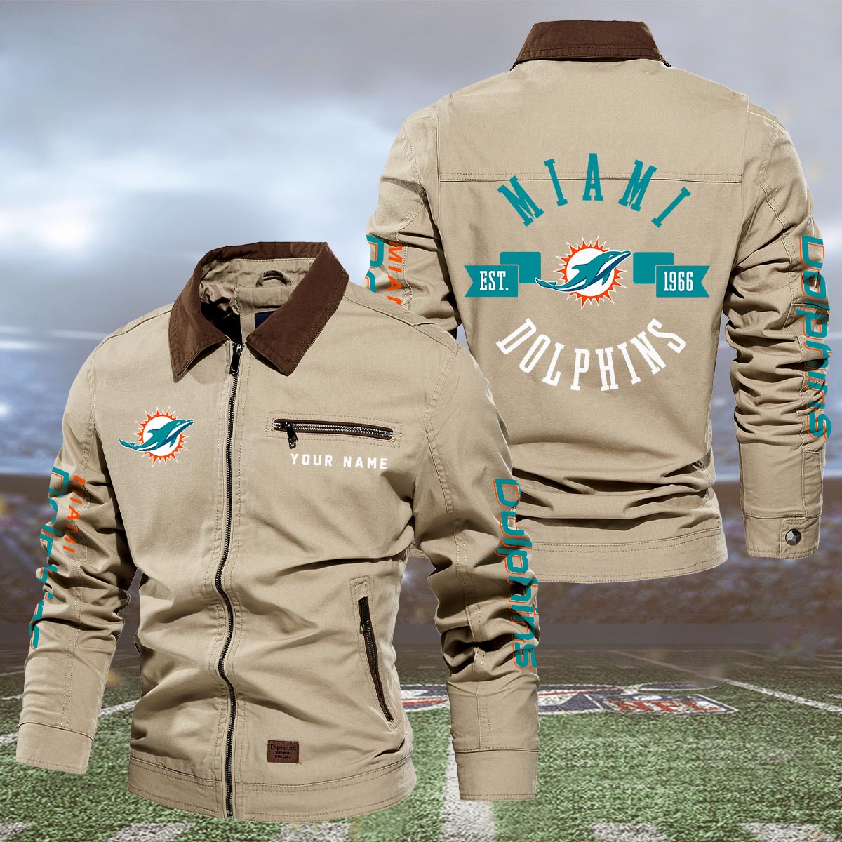 Sportswearmerch Miami Dolphins NFL Lapel Jacket For Fan