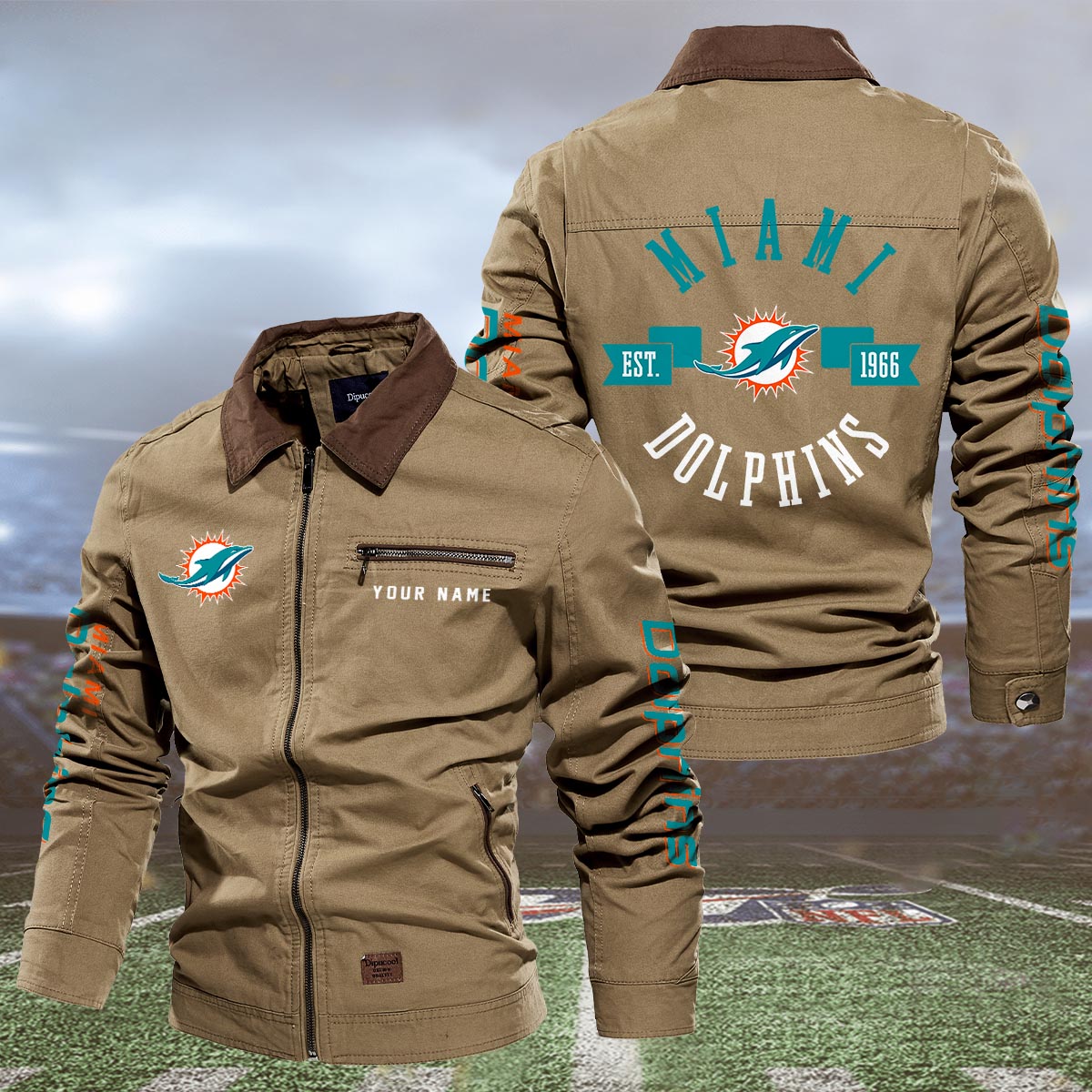Sportswearmerch Miami Dolphins NFL Lapel Jacket For Fan