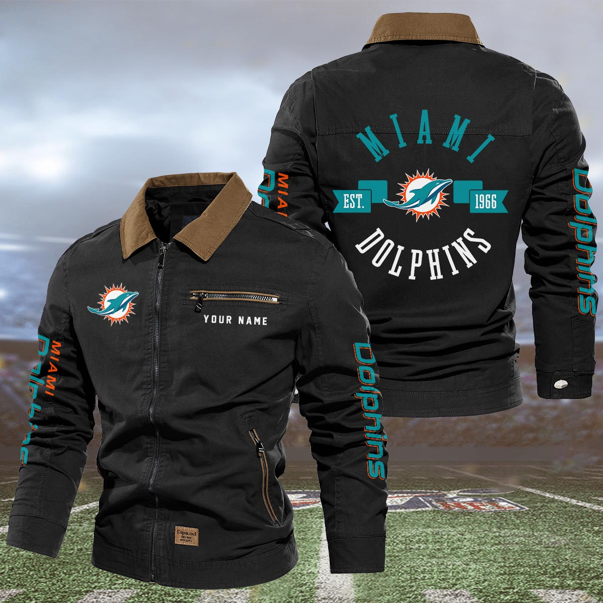 Sportswearmerch Miami Dolphins NFL Lapel Jacket For Fan