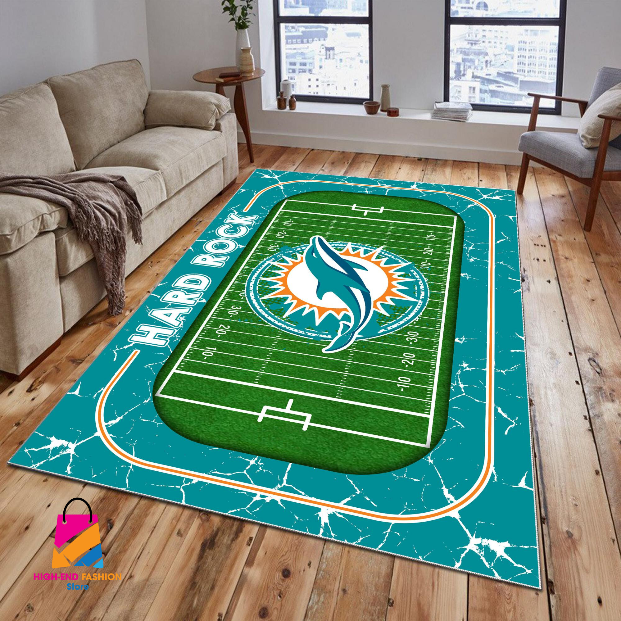 Sportswearmerch Miami Dolphins NFL NFL Area Rug For Fan
