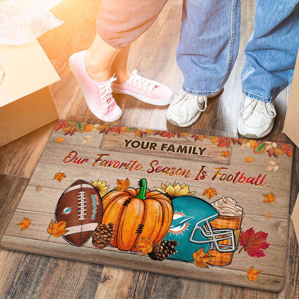 Sportswearmerch Miami Dolphins NFL Our Favorite Season is Football Doormat For Fan