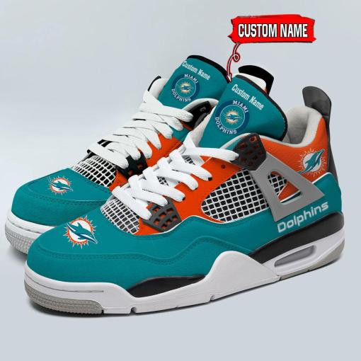 Sportswearmerch Miami Dolphins NFL Personalized Air Jordan 4 SnAJ4 Sneakers Shoes For Men And Women