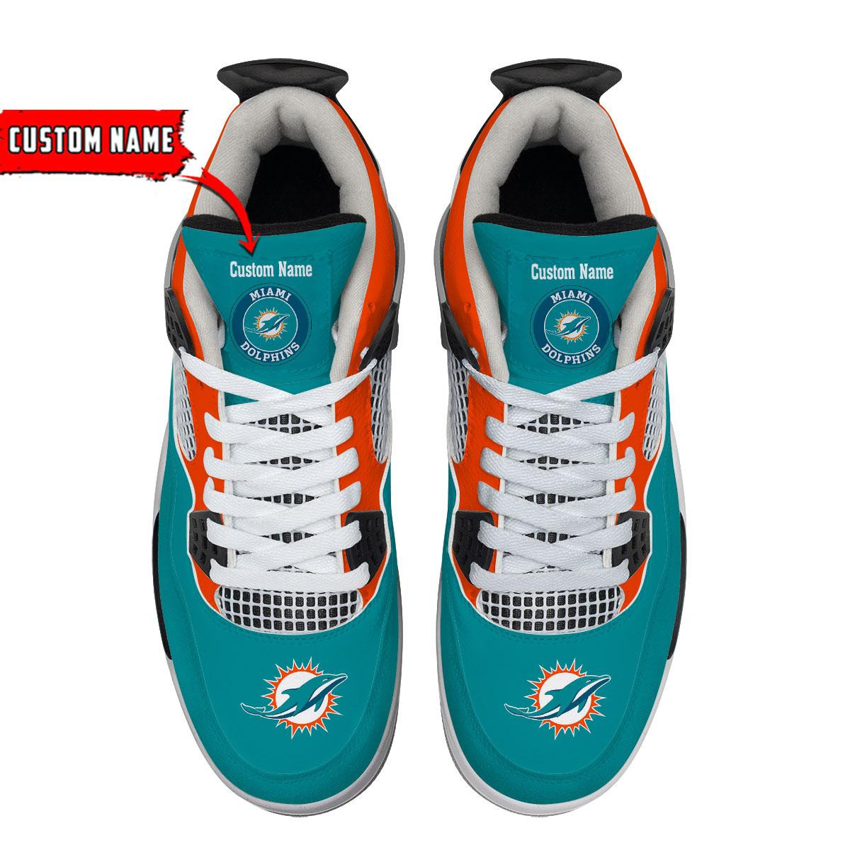 Sportswearmerch Miami Dolphins NFL Personalized Air Jordan 4 SnAJ4 Sneakers Shoes For Men And Women