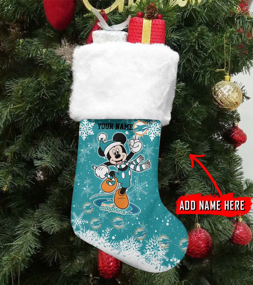 Sportswearmerch Miami Dolphins NFL Personalized Christmas Socks For Fan