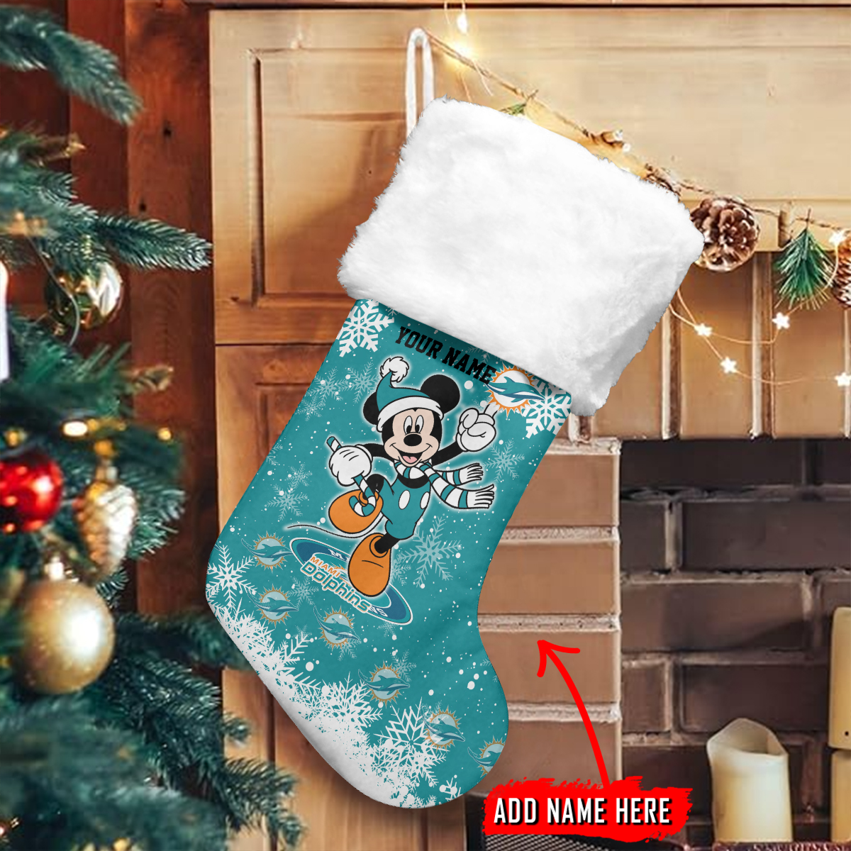 Sportswearmerch Miami Dolphins NFL Personalized Christmas Socks For Fan