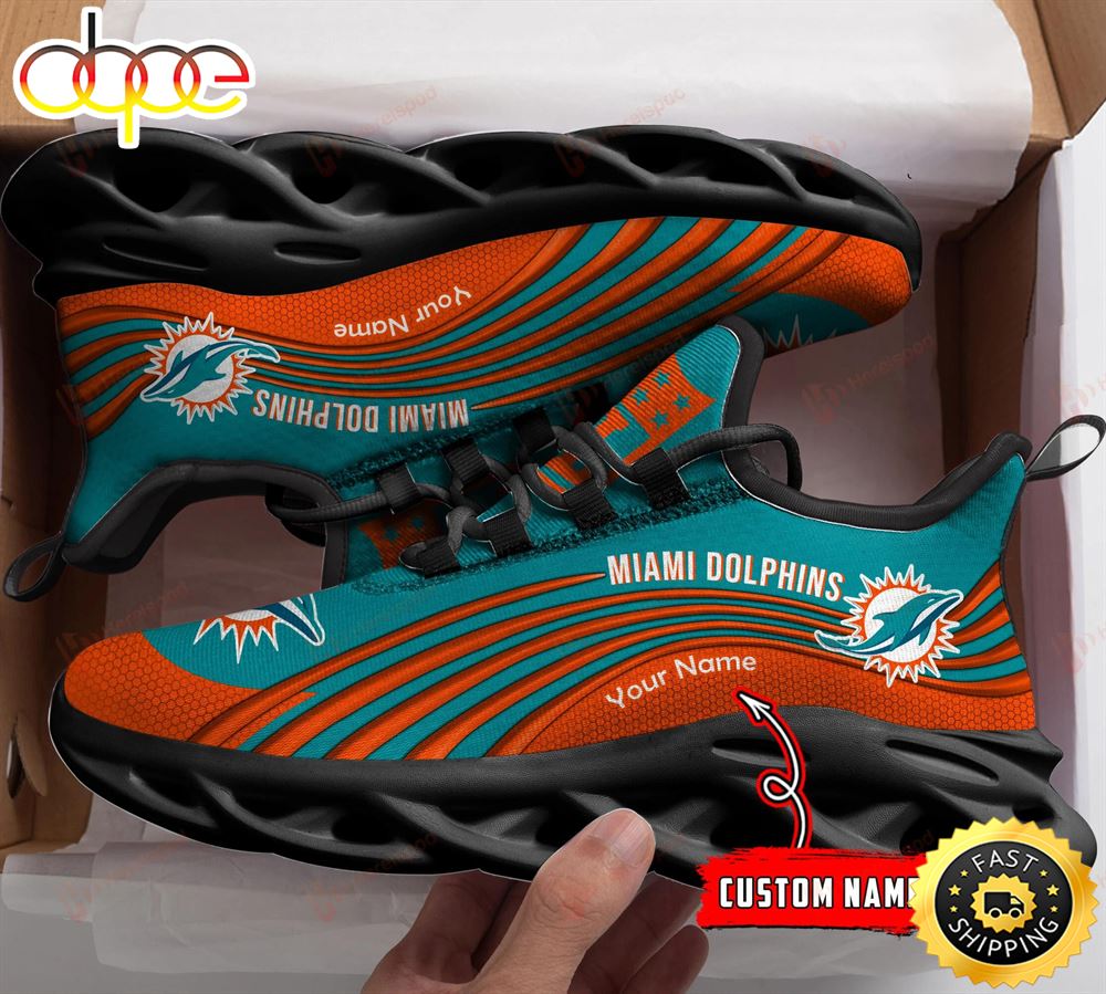 Sportswearmerch Miami Dolphins NFL Personalized Max Soul Shoes Sneakers For Men And Women