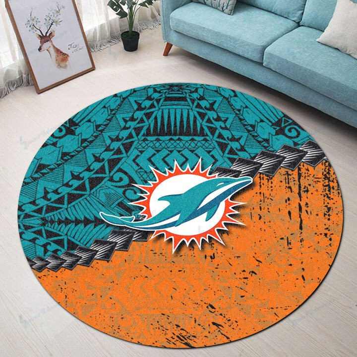 Sportswearmerch Miami Dolphins NFL Round Rug For Fan