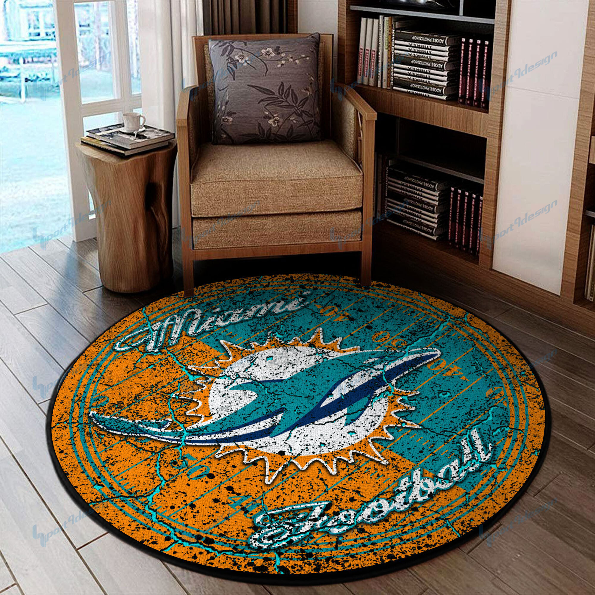 Sportswearmerch Miami Dolphins NFL Round Rug For Fan