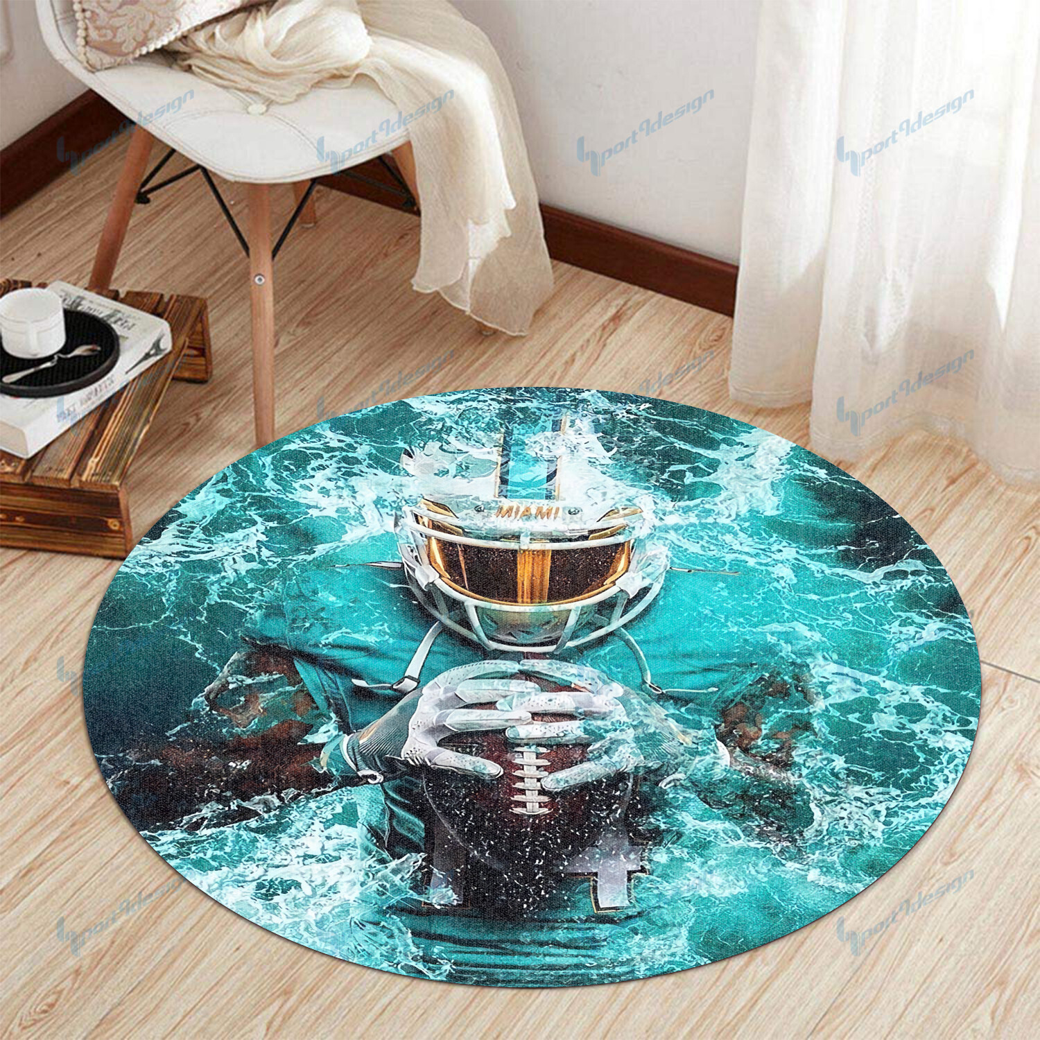 Sportswearmerch Miami Dolphins NFL Round Rug For Fan