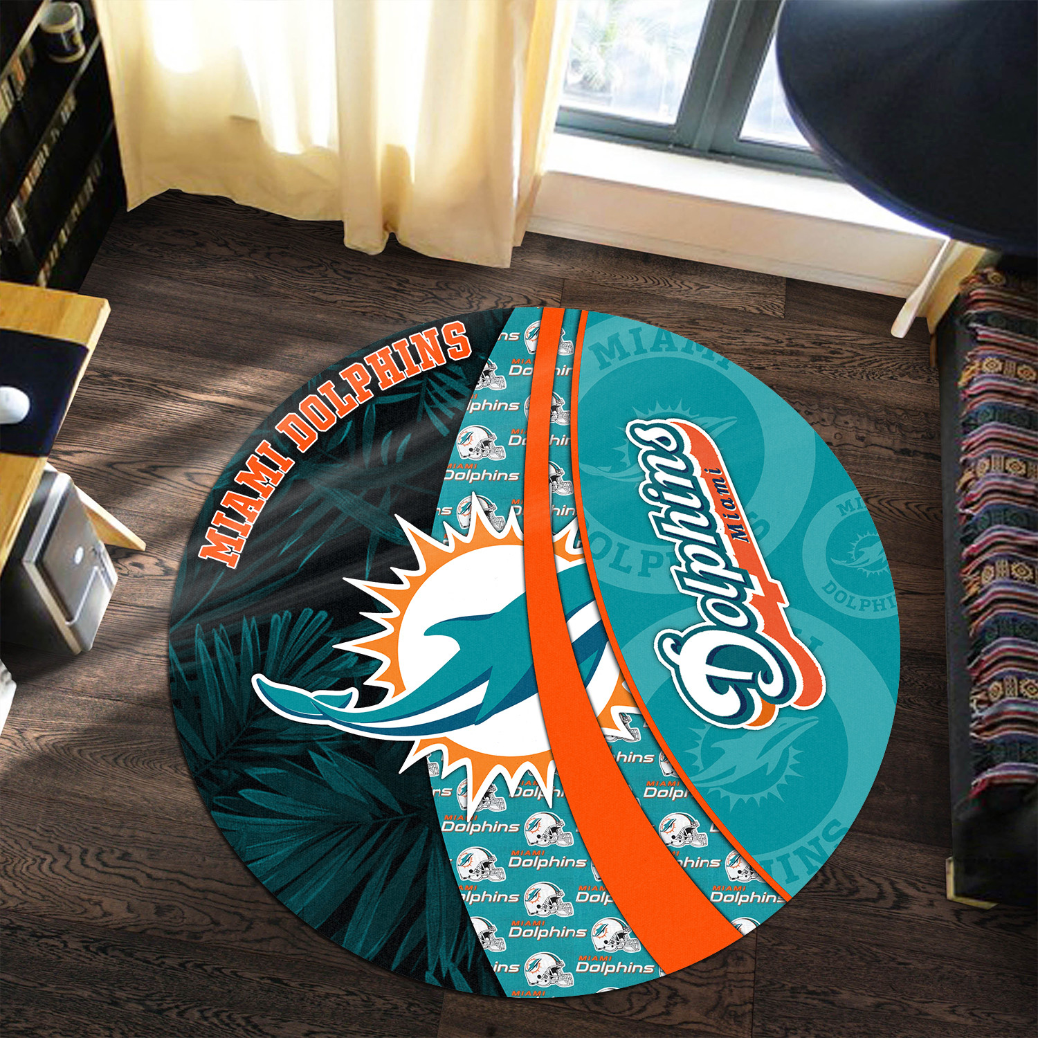 Sportswearmerch Miami Dolphins NFL Round Rug For Fan