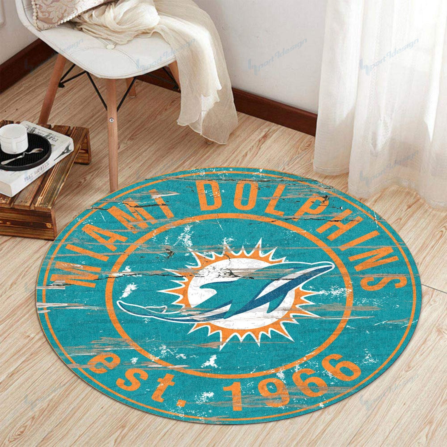 Sportswearmerch Miami Dolphins NFL Round Rug For Fan