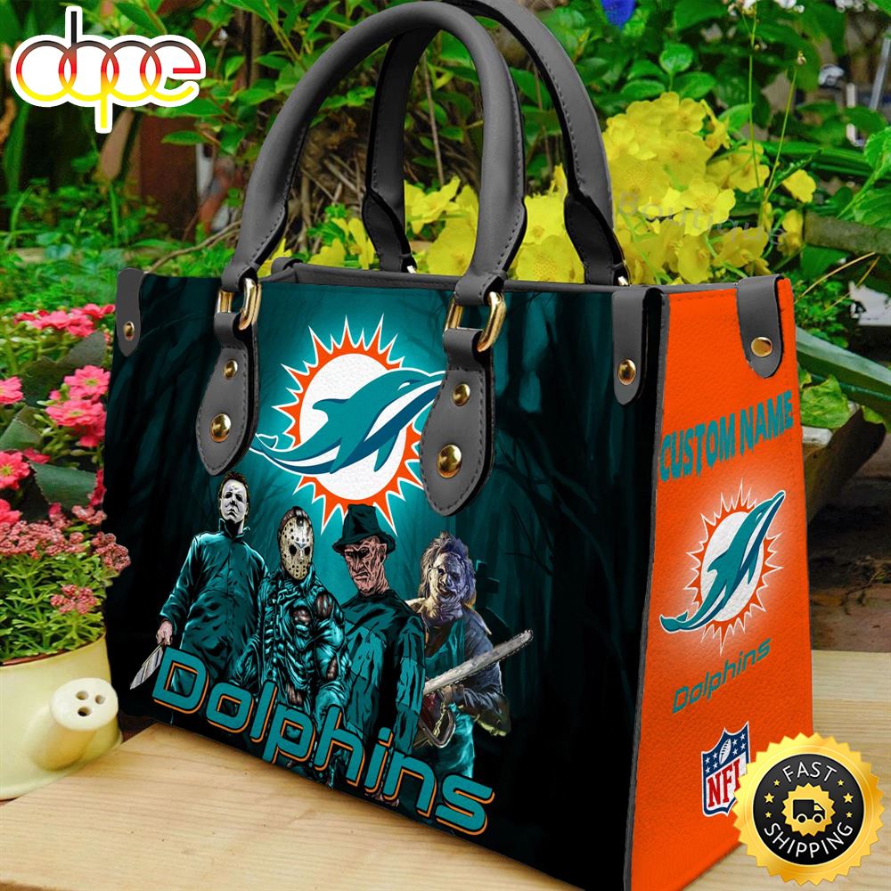 Sportswearmerch Miami Dolphins NFL Women Leather Hand Bag For Fan