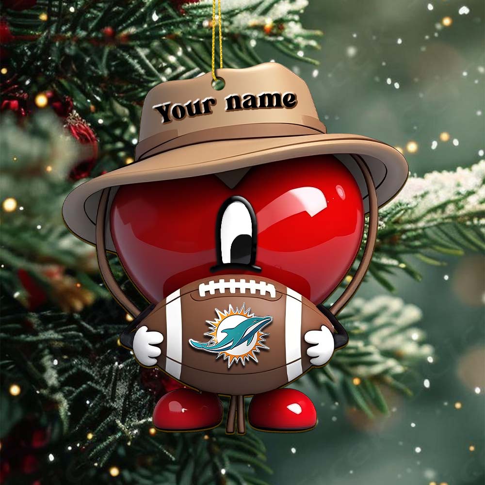 Sportswearmerch Miami Dolphins NFL x Bad Bunny Acrylic Ornament Gift For Fans