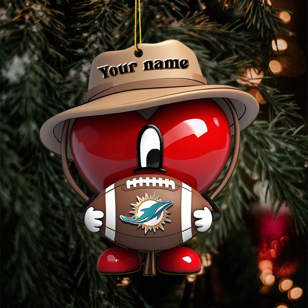 Sportswearmerch Miami Dolphins NFL x Bad Bunny Acrylic Ornament Gift For Fans