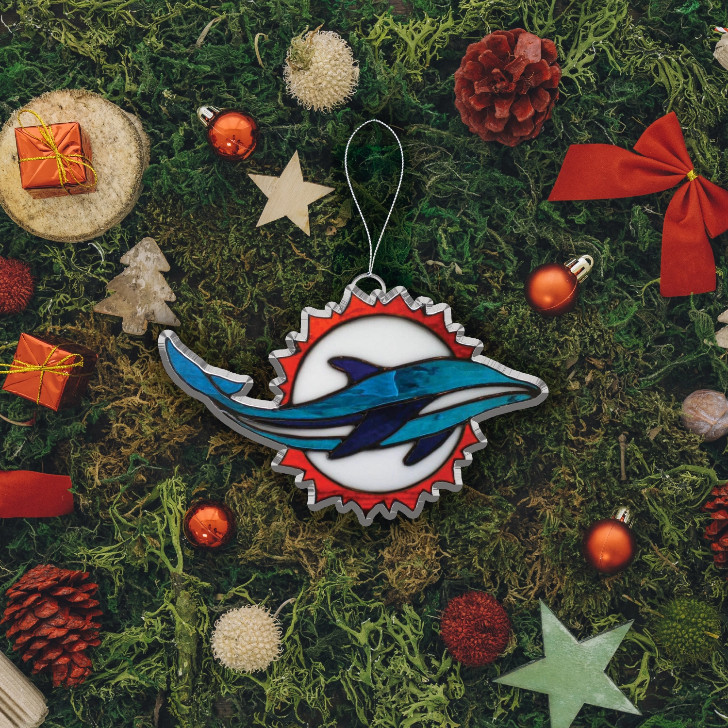 Sportswearmerch Miami Dolphins NFL x Christmas Acrylic Ornament Gift For Fans