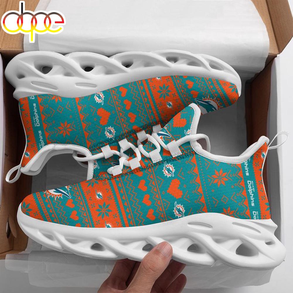 Sportswearmerch Miami Dolphins NFL X-max Patterns Christmas Max Soul Shoes Sneakers For Men And Women