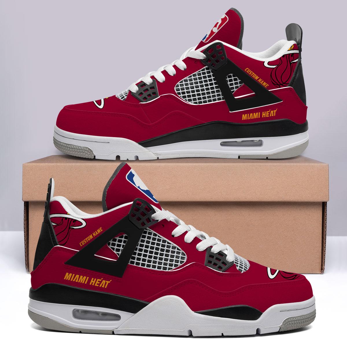 Sportswearmerch Miami Heat NBA Air Jordan 4 SnAJ4 Sneakers Shoes For Men And Women
