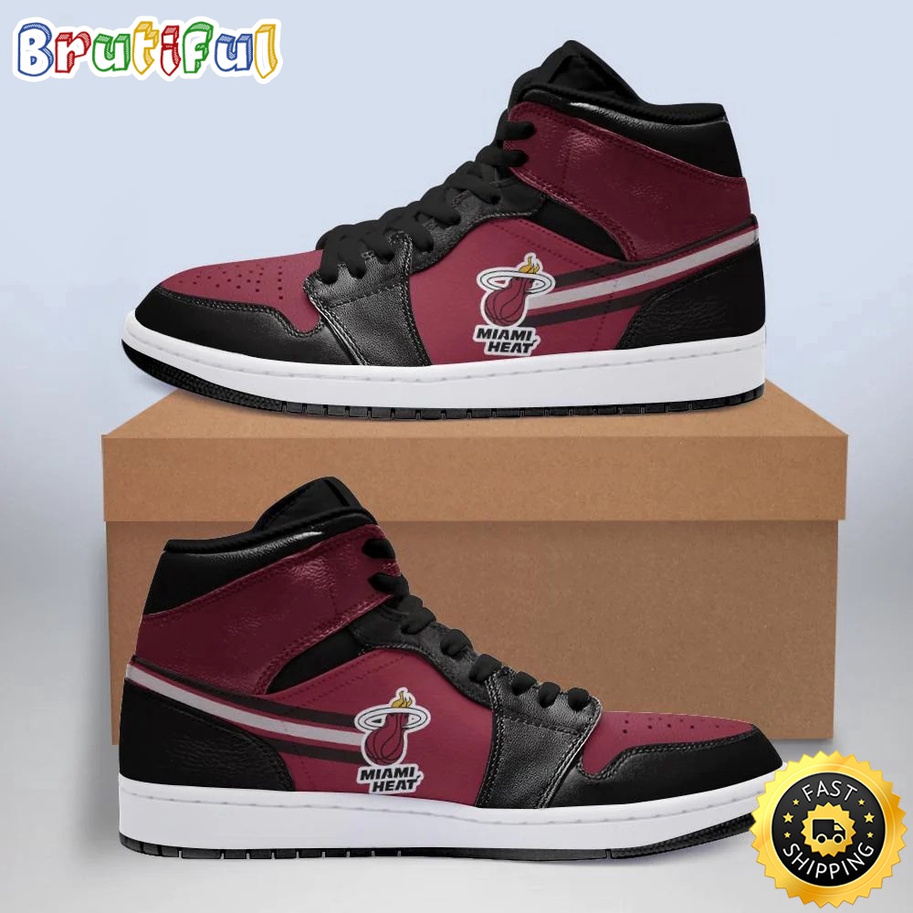 Sportswearmerch Miami Heat NBA AJ1 High Sneakers Shoes For Men And Women