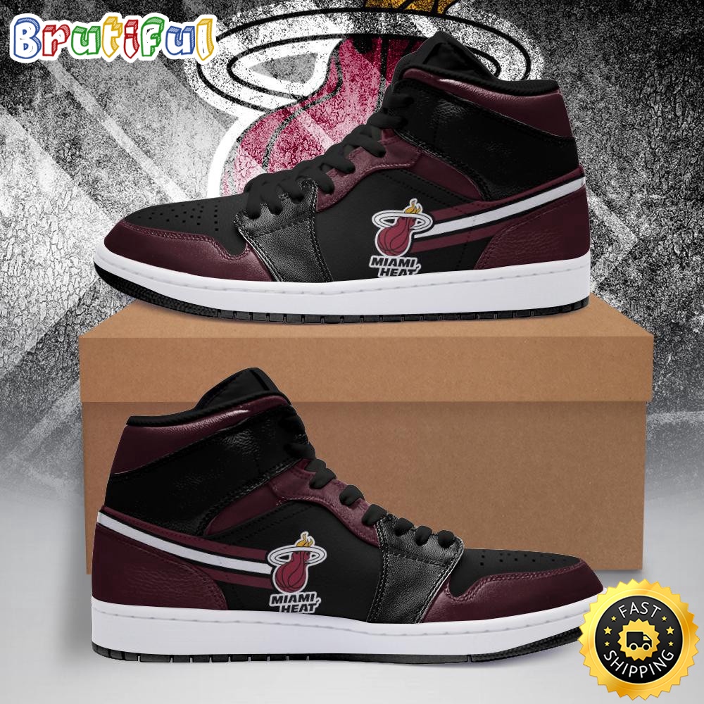 Sportswearmerch Miami Heat NBA AJ1 High Sneakers Shoes For Men And Women