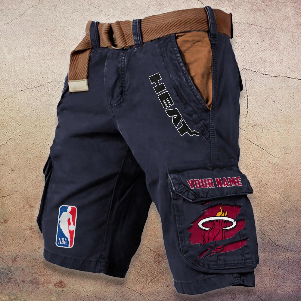 Sportswearmerch Miami Heat NBA Denim Short For Fan