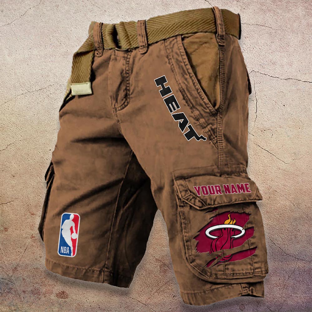 Sportswearmerch Miami Heat NBA Denim Short For Fan