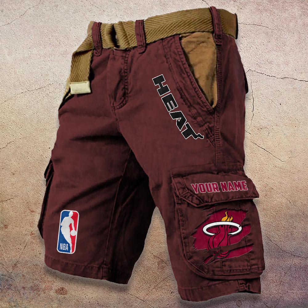 Sportswearmerch Miami Heat NBA Denim Short For Fan