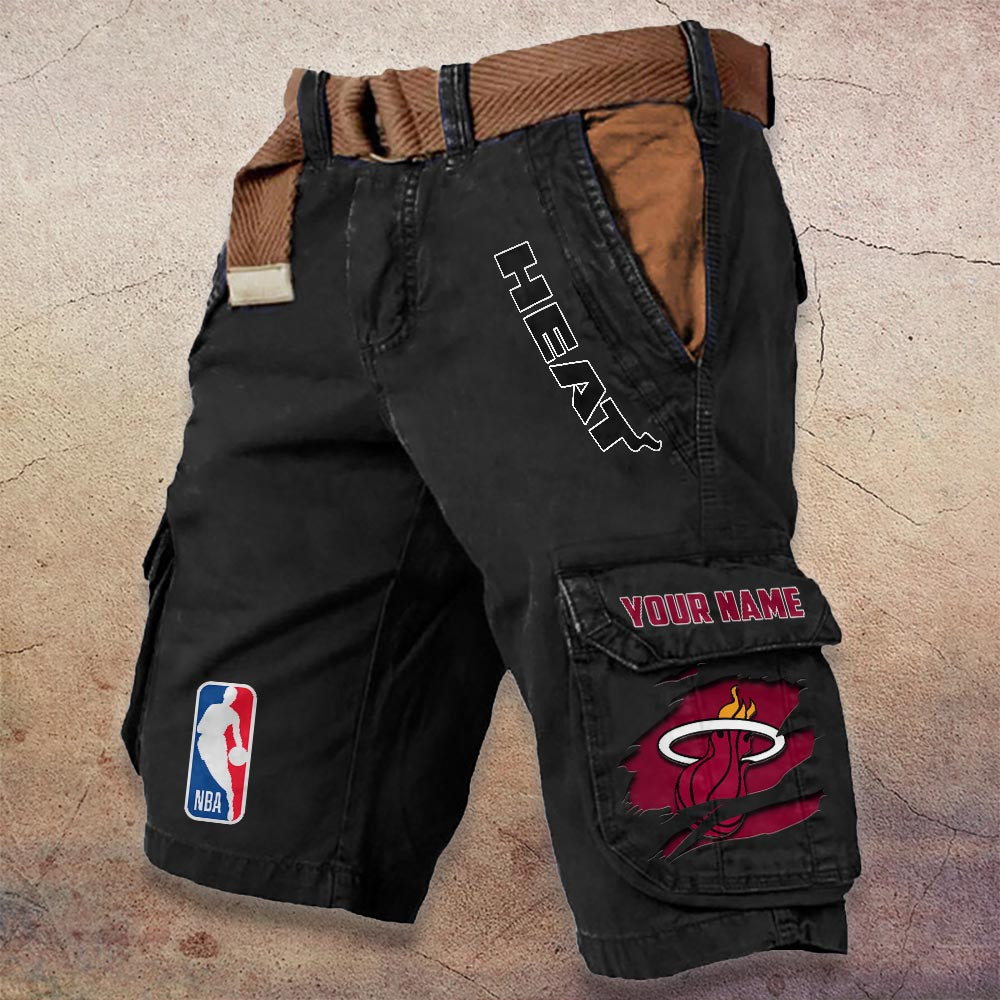 Sportswearmerch Miami Heat NBA Denim Short For Fan