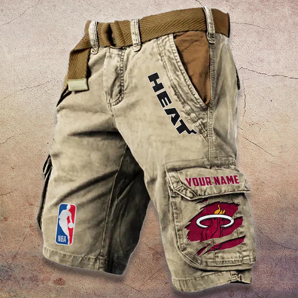 Sportswearmerch Miami Heat NBA Denim Short For Fan