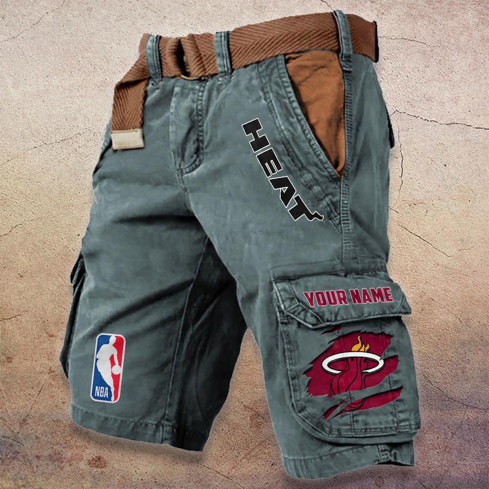 Sportswearmerch Miami Heat NBA Denim Short For Fan