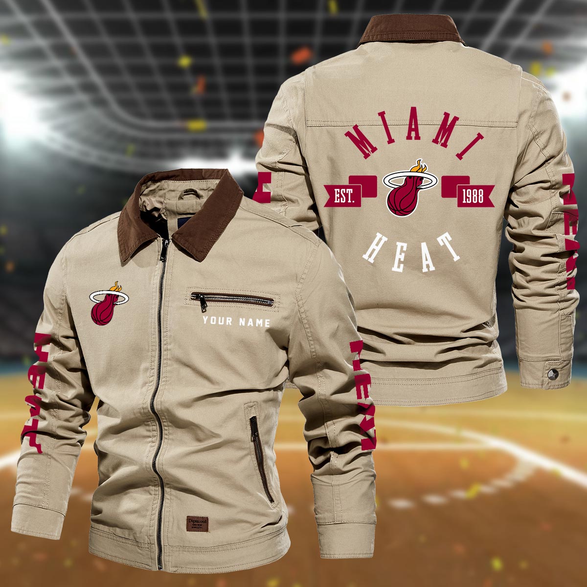 Sportswearmerch Miami Heat NBA Lapel Jacket For Fan