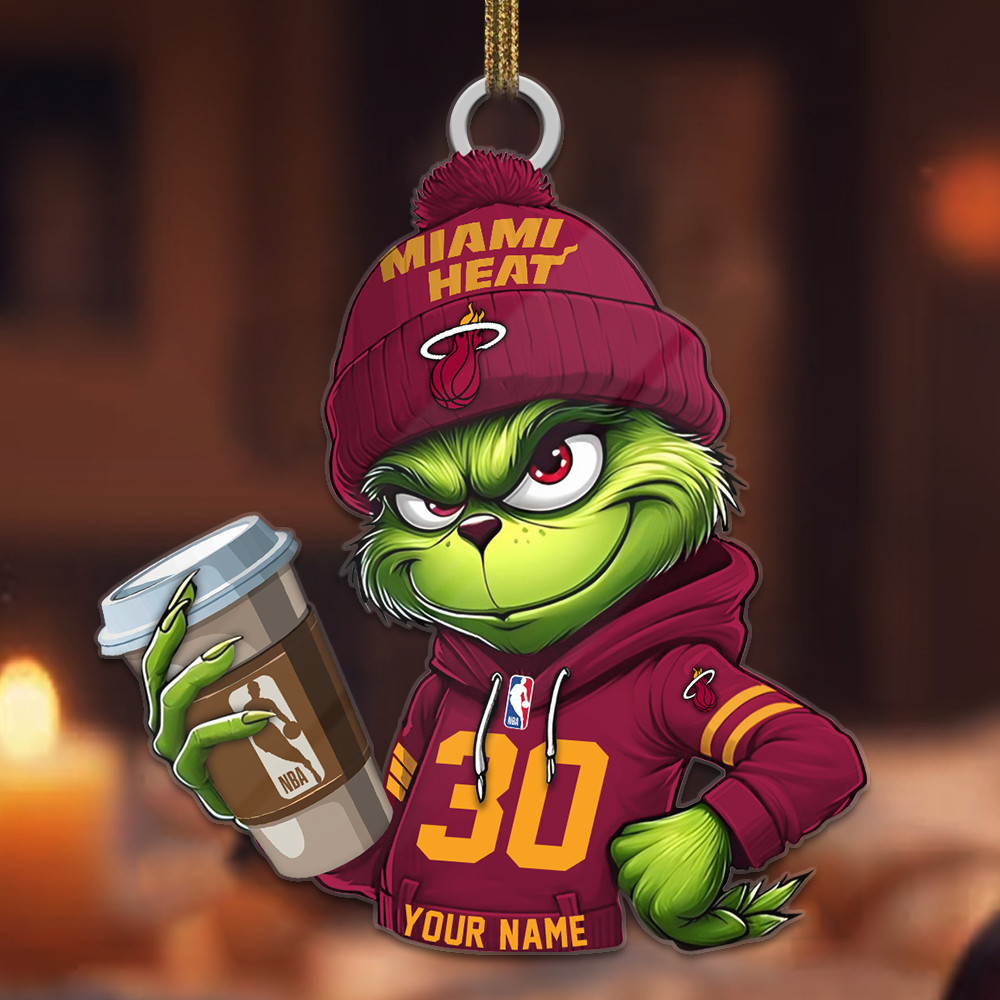 Sportswearmerch Miami Heat NBA Personalized Acrylic Ornament For Fans
