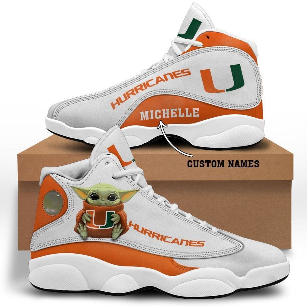 Sportswearmerch Miami Hurricanes NCAA AJ13 Sneakers Shoes For Men And Women