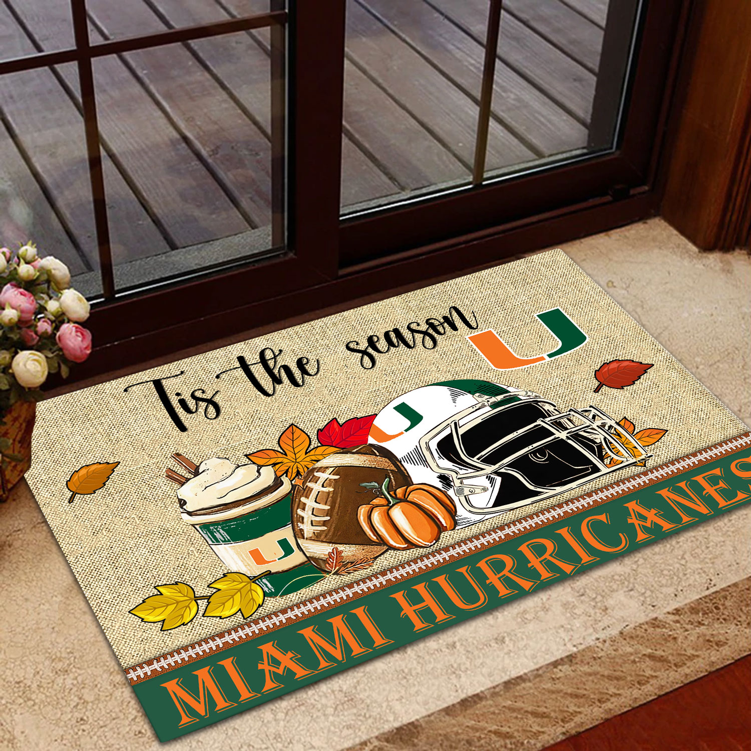 Sportswearmerch Miami Hurricanes NCAA Fall Football Custom Doormat For Fan