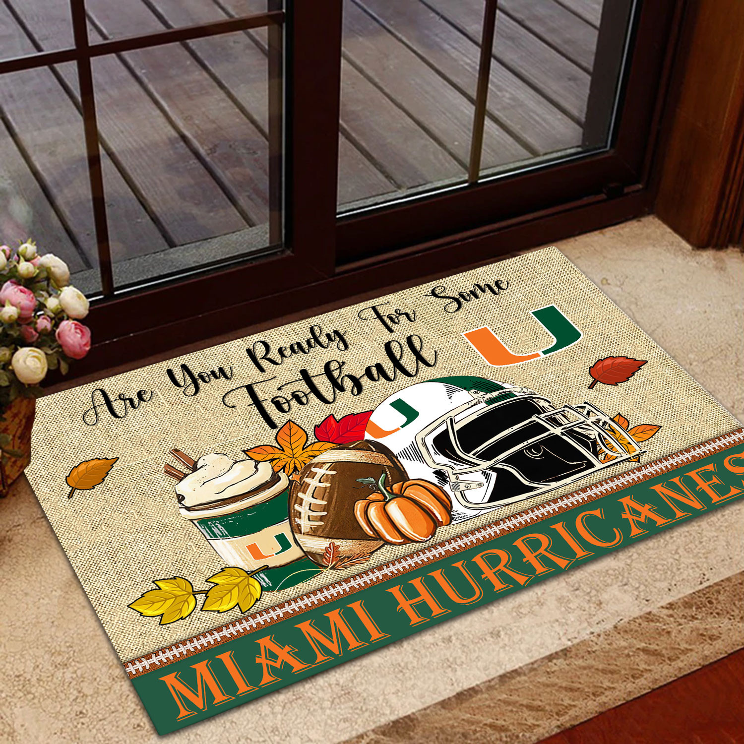 Sportswearmerch Miami Hurricanes NCAA Fall Football Custom Doormat For Fan