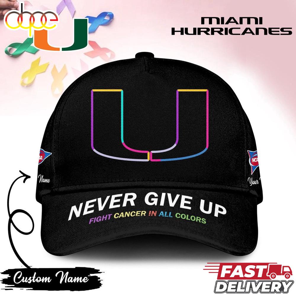 Sportswearmerch Miami Hurricanes NCAA Fight Cancer In Classic Cap For Fan