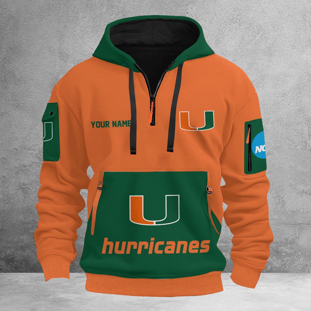Sportswearmerch Miami Hurricanes NCAA Half Zip Hoodie Personalized For Fan