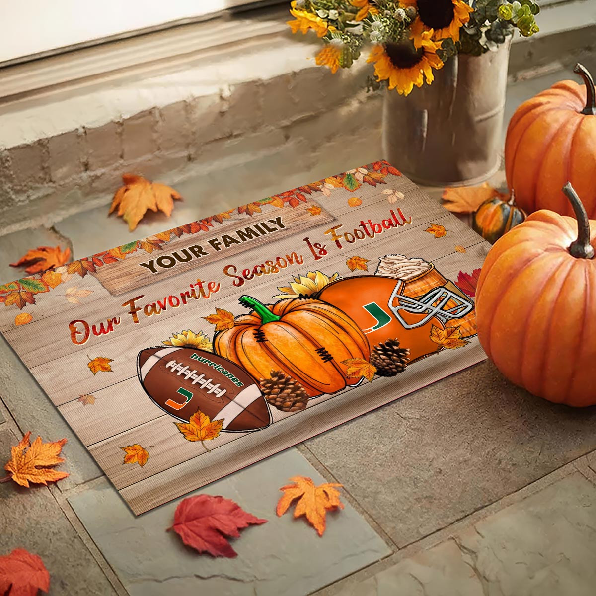 Sportswearmerch Miami Hurricanes NCAA Our Favorite Season is Football Doormat For Fan