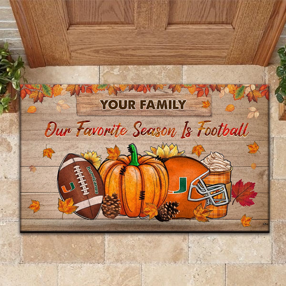Sportswearmerch Miami Hurricanes NCAA Our Favorite Season is Football Doormat For Fan