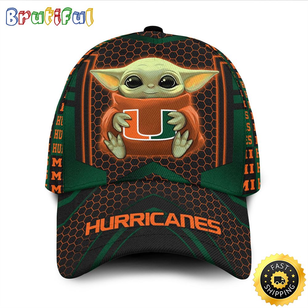 Sportswearmerch Miami Hurricanes NCAA x Baby Yoda Classic Cap For Fan