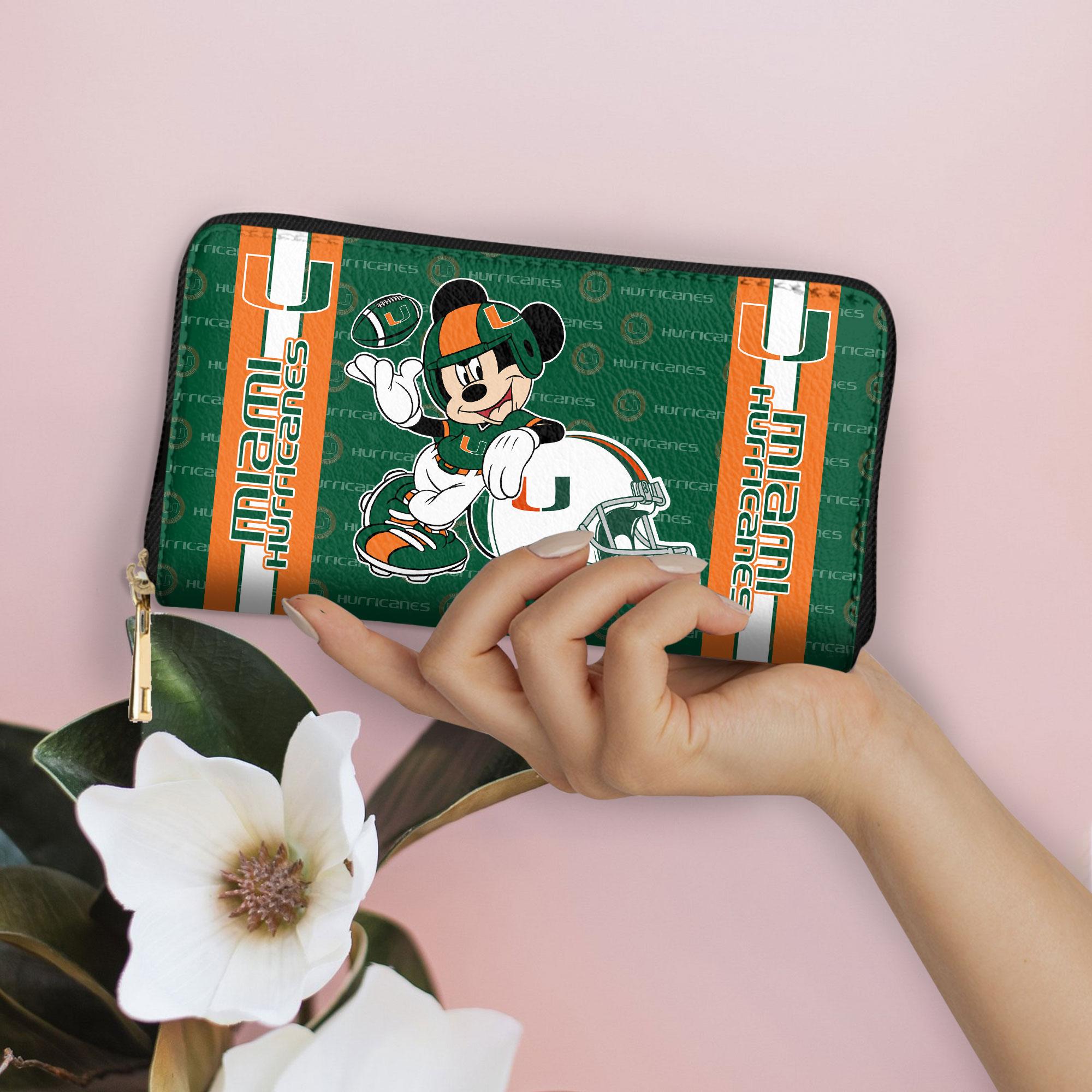 Sportswearmerch Miami Hurricanes NCAA x Mickey Women Leather Handbag For Fan