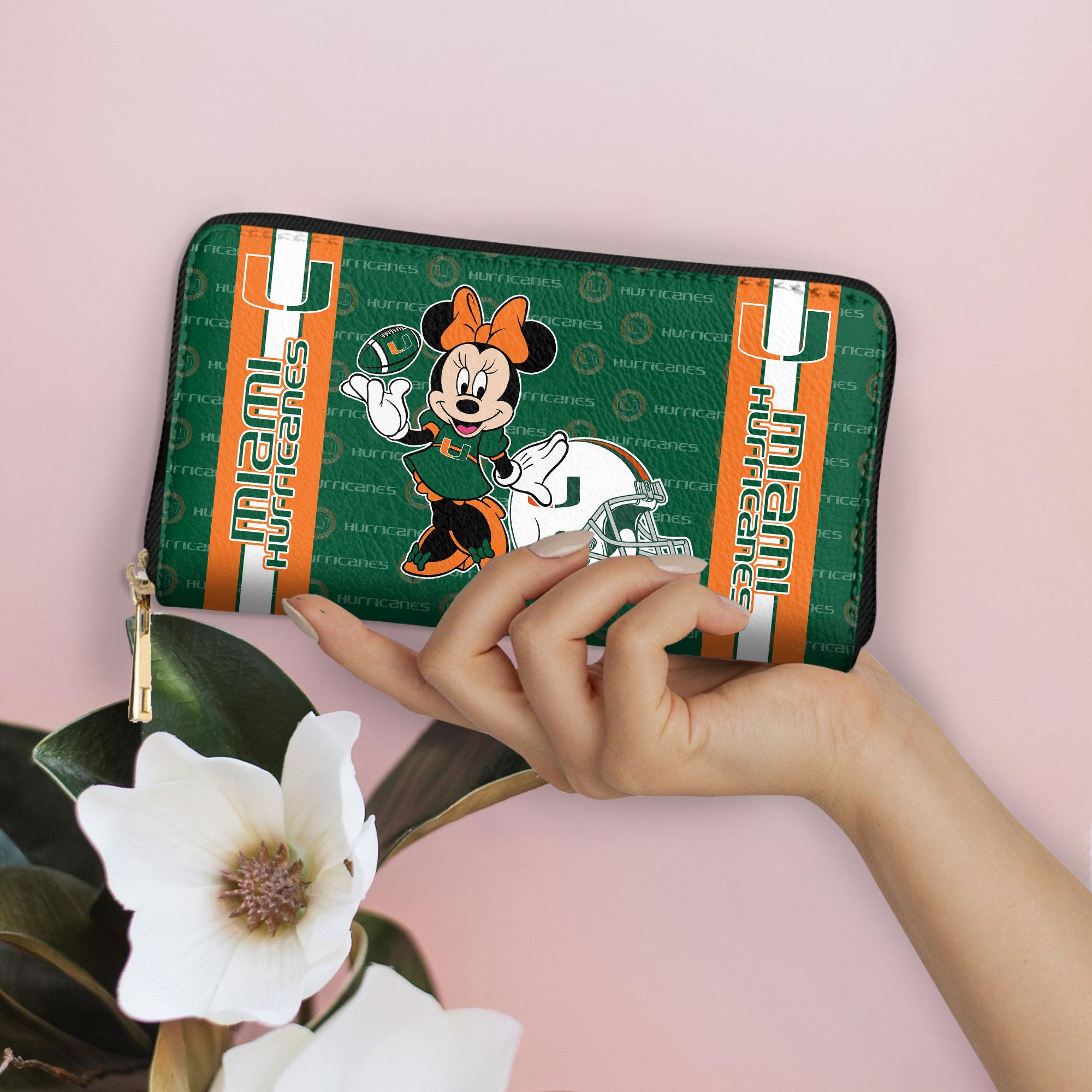 Sportswearmerch Miami Hurricanes NCAA x Minnie Women Leather Handbag For Fan