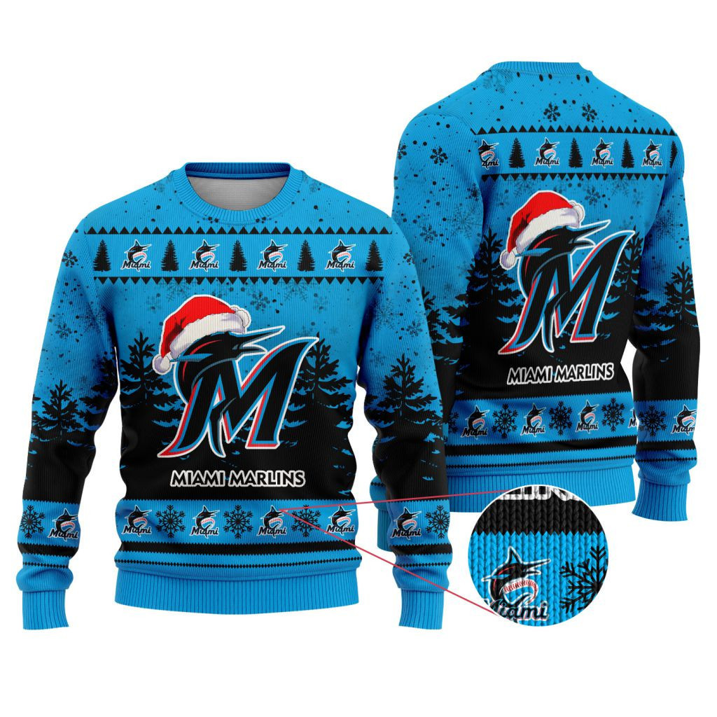Sportswearmerch Miami Marlins MLB Funny Christmas Ugly Sweater For Fans